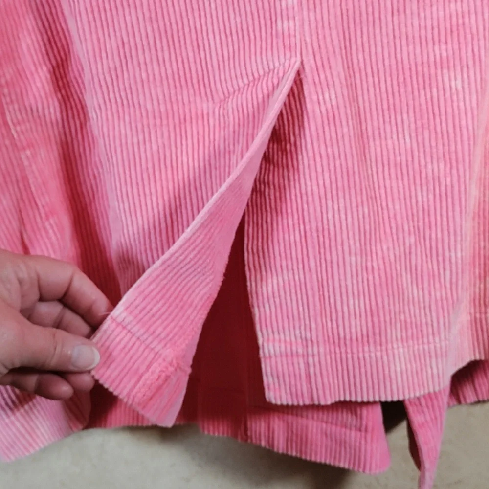 H195 POL pink distressed cotton corduroy blazer style jacket M